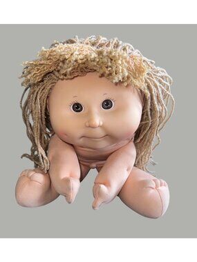 Pretty Crimp N Curl Cabbage Patch Kids Doll 1991 Hasbro 13" Blonde Yarn Hair Sig